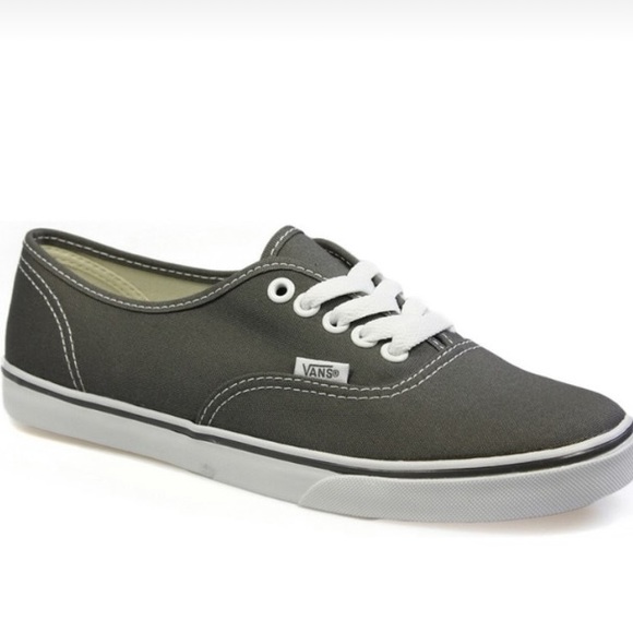 gray low top vans